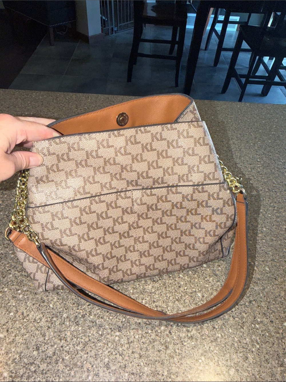 Karl Lagerfeld Signature monogram purse bag